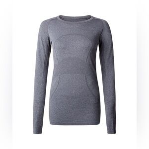 Lululemon Swiftly Tech Long Sleeve Heathered Black Size 6 EUC